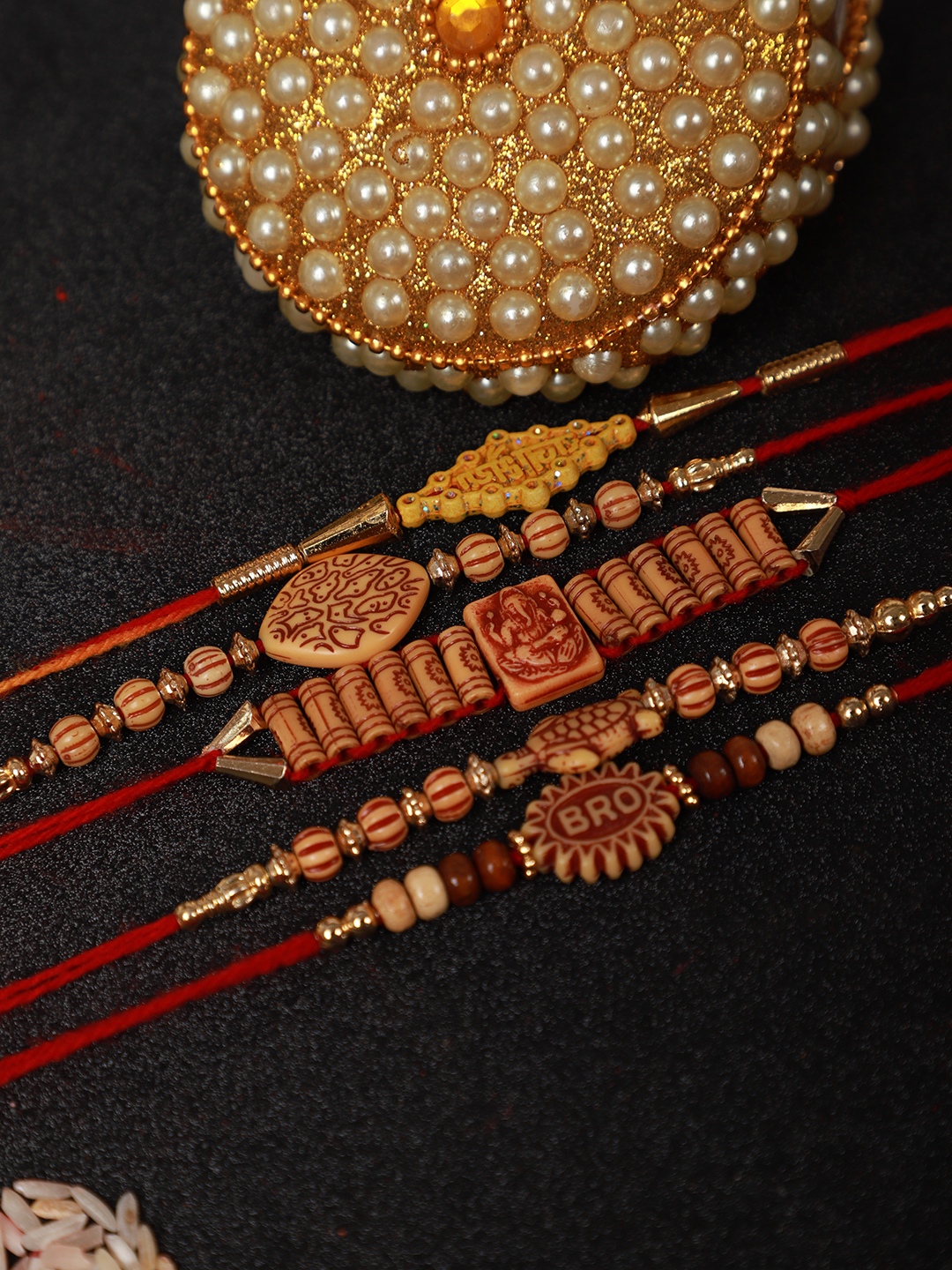 YouBella Designer Bracelet Rakhi and Greeting Card Combo Set for Brother Raksha Bandhan Gift for Brother